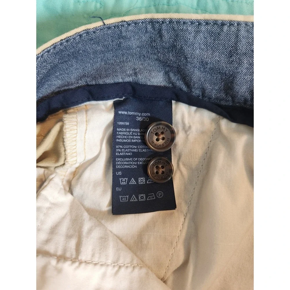 Tommy‎ Hilfiger Mens Tailored Fit Chino Pants Tan Khaki 36x30 Cotton Stretch